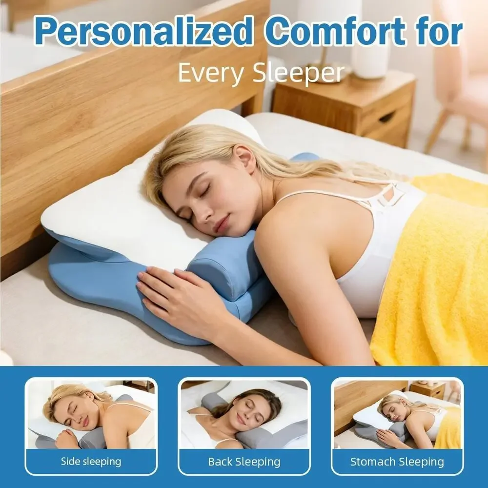 Bed Pillows for Sleeping Queen Size, with Two Pillowcases Soft & Fluffy Pillow w